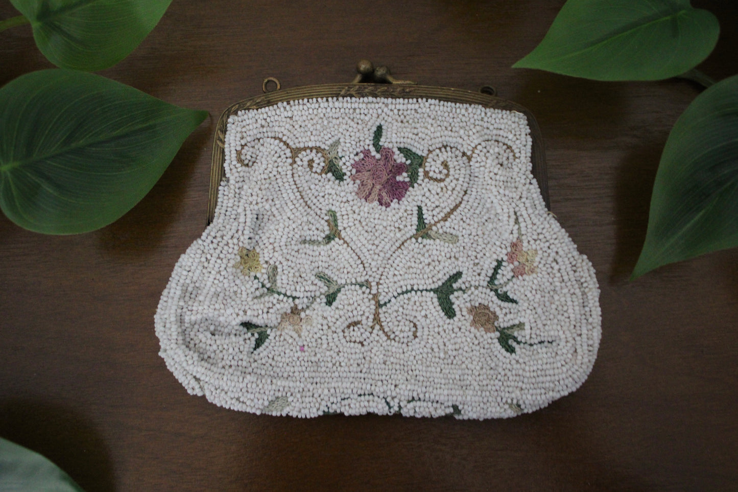 1930s Petite Floral Beaded Clutch